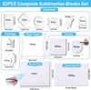 82Pcs Sublimation Clear Acrylic Keychains Blanks Transparent Discs Customizable Heat Transfer Jewelry Charm Set