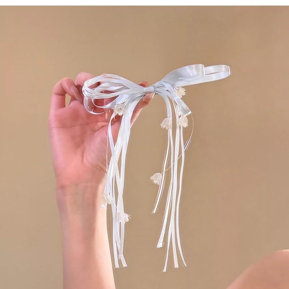 Lily of The Valley Ribbon Lily of The Valley Hair Clip Fresh Super Elegant Hair Clips синий