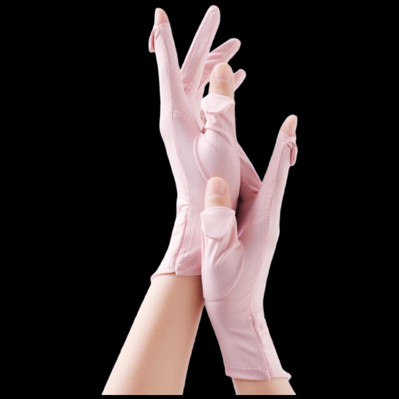 Women's Summer Ice Silk Fingerless Driving Gloves