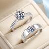 D VVS1 Moissanite 925 Silver Couple Ring for Women Man Wedding Jewelry Engagement Imitation Diamond Fashion Gifts Party