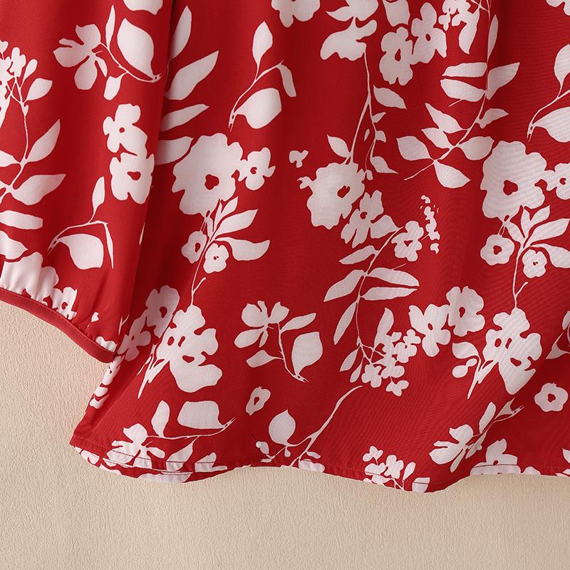 ZANZEA Dámská ležérní květinová halenka s kulatým výstřihem a 3/4 rukávem