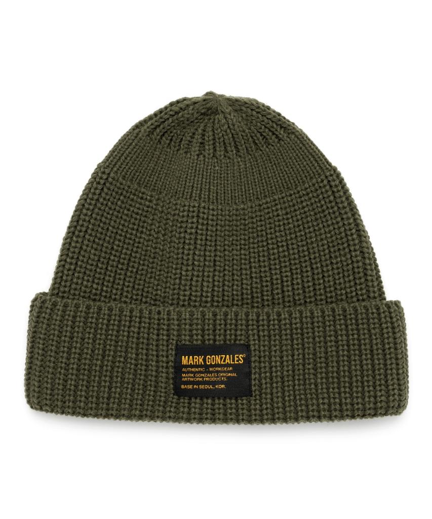 Mark Gonzales Knit Cuff Beanie - Khaki