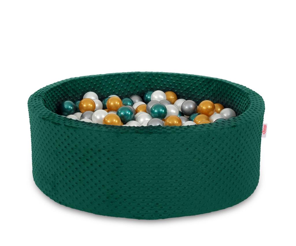 Minky dry pool H-30 cm with 300 balls - bottle green