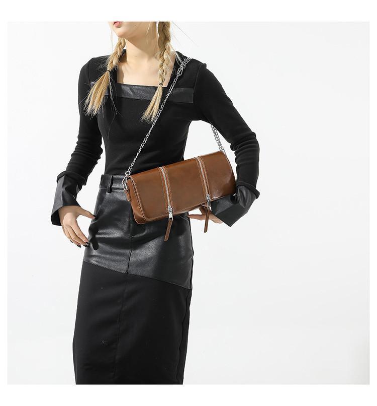 2024 New Fashion Chain Shoulder Crossbody Bag Women Double Zipper Flap Small Bag