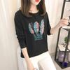 Autumn Korean Cartoon Bottoming Tops - Women's Long-Sleeved T-Shirts In Solid Colors