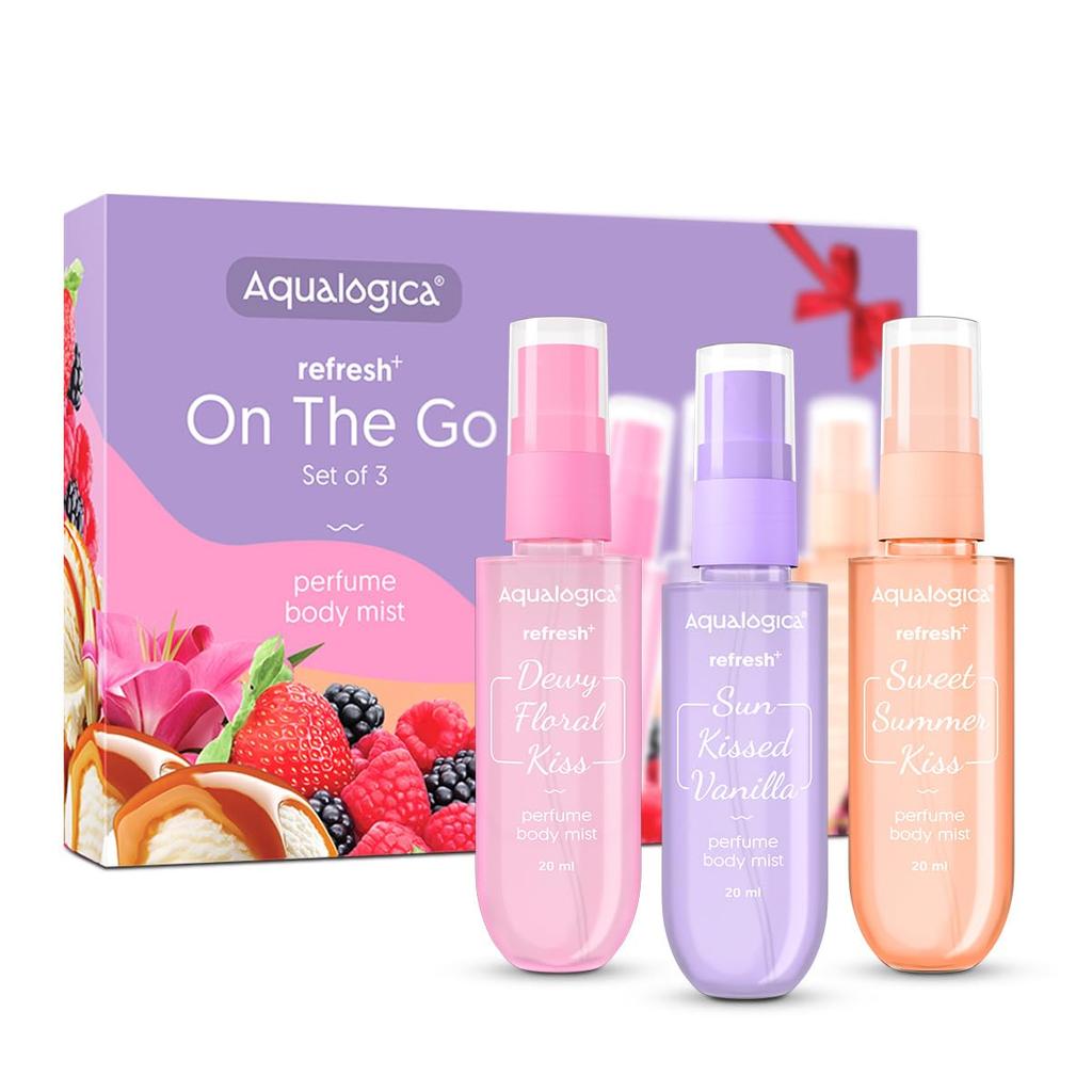 Aqualogica Refresh+On the Go Set of 3 Perfume Body Mist 20ml