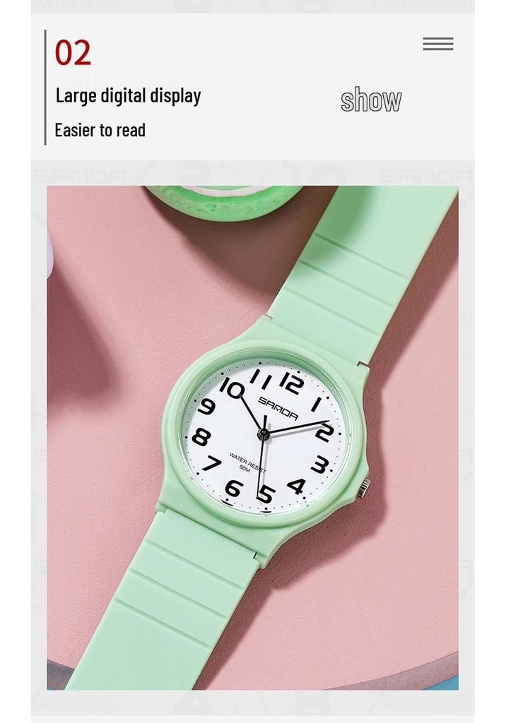 Sanda Fashionable Waterproof Quartz Watch for Students - Ideal for School, Parties, and Exams