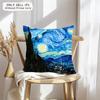 Van Gogh Oil Paintings Cushion Cover Soft Plush Fabric Double-Sided Printed Sofa Cushion Cover For All Seasons Home Decor Gift