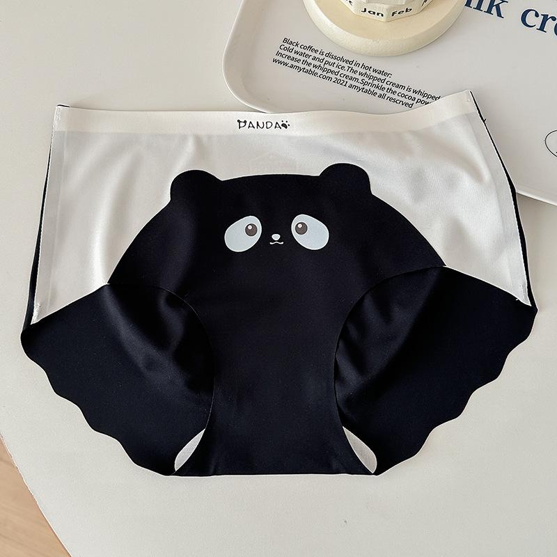 

Жіночі труси Cute Panda Ice Silk Нижня білизна Тонкі безшовні швидковисихаючі дихаючі трусики, що піднімають стегна L