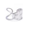 Modern Geometric Hollow Wide Band Ring for Women – Simple, Versatile Design with Concave-Convex Surface