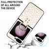 Ring Holder Matte Leather Case For Samsung Galaxy Z Flip 6 5 4 3 Flip5 Flip4 5G Leopard Pattern Ultra Thin Skin Feeling Cover