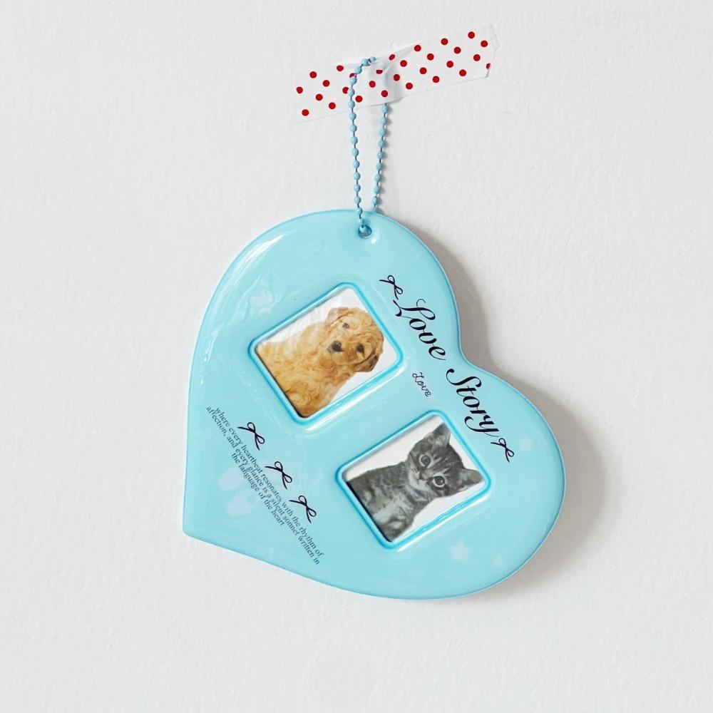 

Durable PVC Photo Card Holder Love Heart Shape Korean Style Idol Photo Frame Pendant Card Holder Women Girls