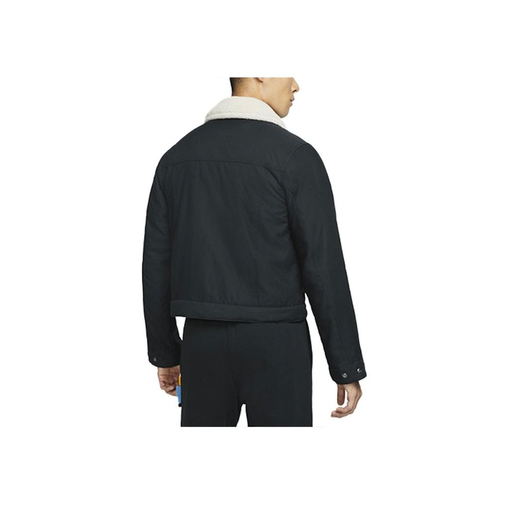 Nike Fleece Collar Sports Jacket Cotton Coat Winter Men Outerwear Black DA6716-010