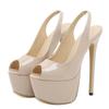 New Sexy Peep Toe High Heels Women Slingback Sandals Fashion Slip -On Back Strap Stiletto Shoes Platform Pumps