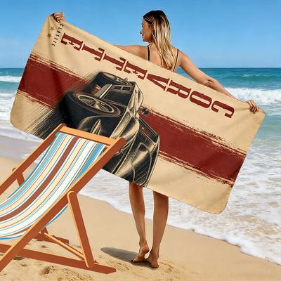 Classic Corvette Vintage Art Beach Towel Quick-drying for Travel Outdoor Sports Jogging Beach and Swimming