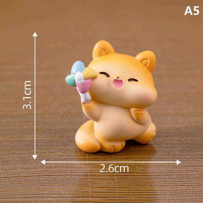 Cute Figurines Miniature Cartoon Chubby Cat Resin Ornament Micro Landscape D GF