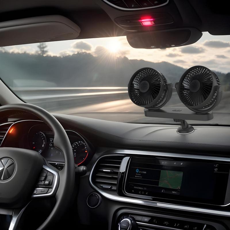 USB Car Fan USB Car Fan Auto Cooler Cool Gadgets Air Conditioner 360 Degree Rotatable 3 Speeds Suction Cup 12V 24V Cooler For RV