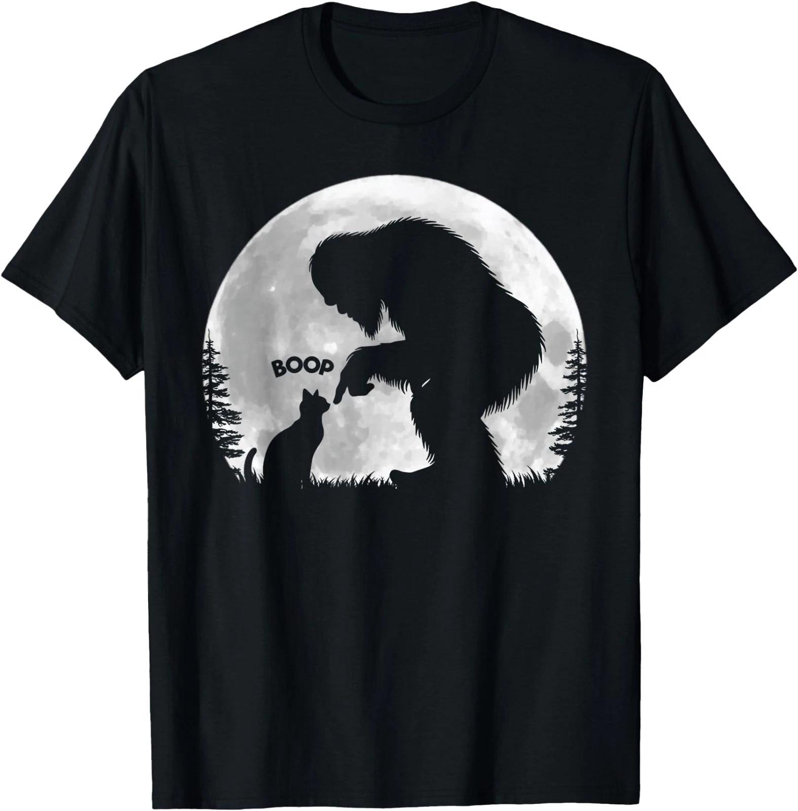 Fun Hand Boop Nose Bigfoot Sasquatch Cat Full Moon T-Shirt 140