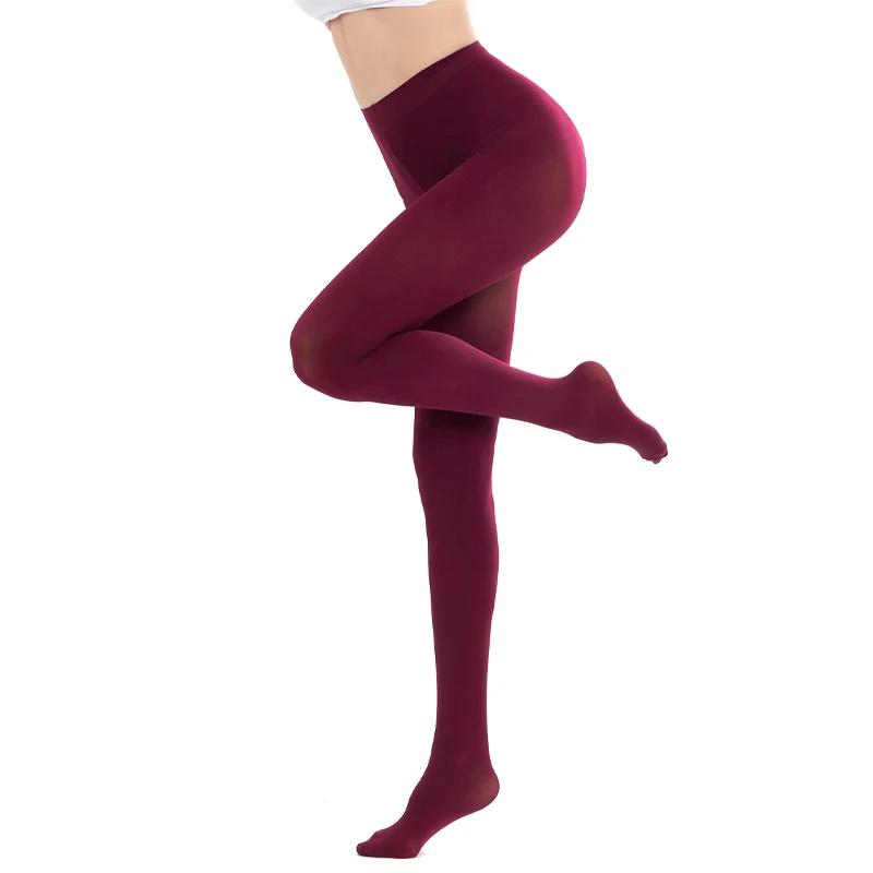 Kave Plus Size Winter Tights Women 80D Soft Solid Color Semi Opaque Footed Tights High Waist Womens Tights Large Size Pantyhose