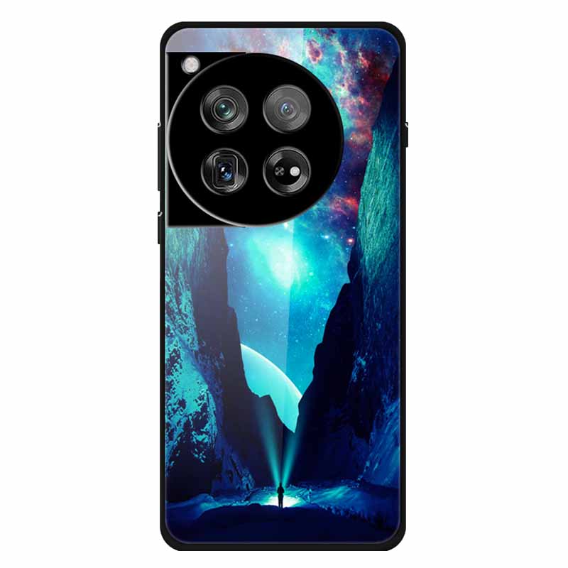 For Oneplus 12 12R Case Tempered Glass Luxury Hard Back Cover for Oneplus 12 12RCases Space Soft Bumpers for One Plus 12 5G Wolf