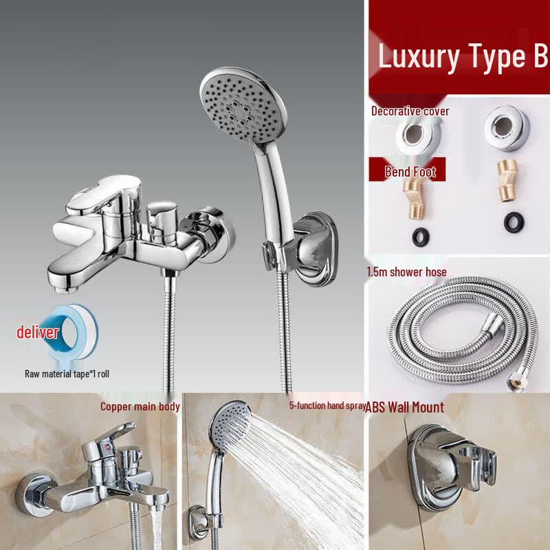 Wall-Mounted Three-Way Bathroom Mixer Faucet