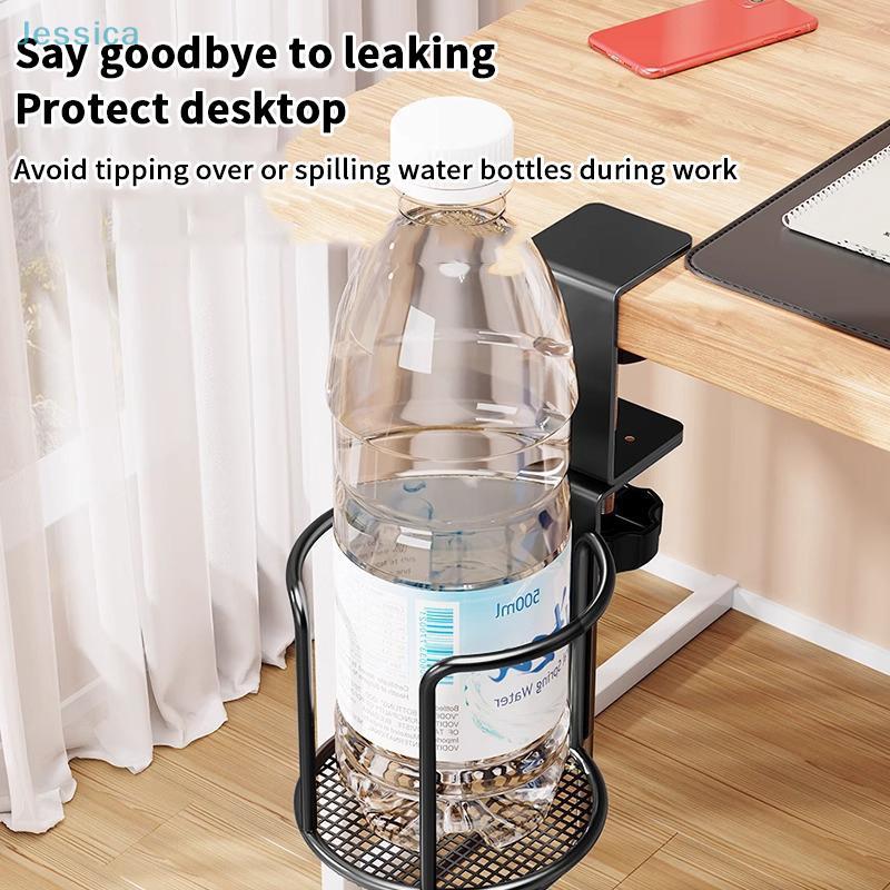 Desktop Cup Holder Adjustable Upgraded Arm Clamp Stand 360 Degree Rotating Table Edge Clamp Anti-Fall Cup Holder