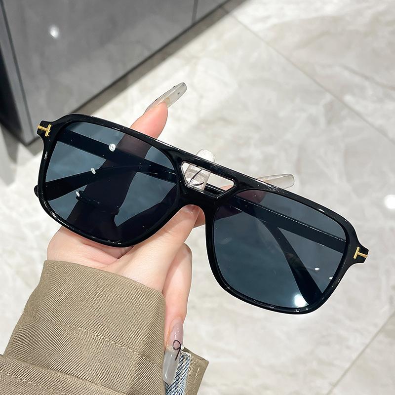 T-Shaped Double Beam Sunglasses Square Sunglasses Retro High-End Sunglasses