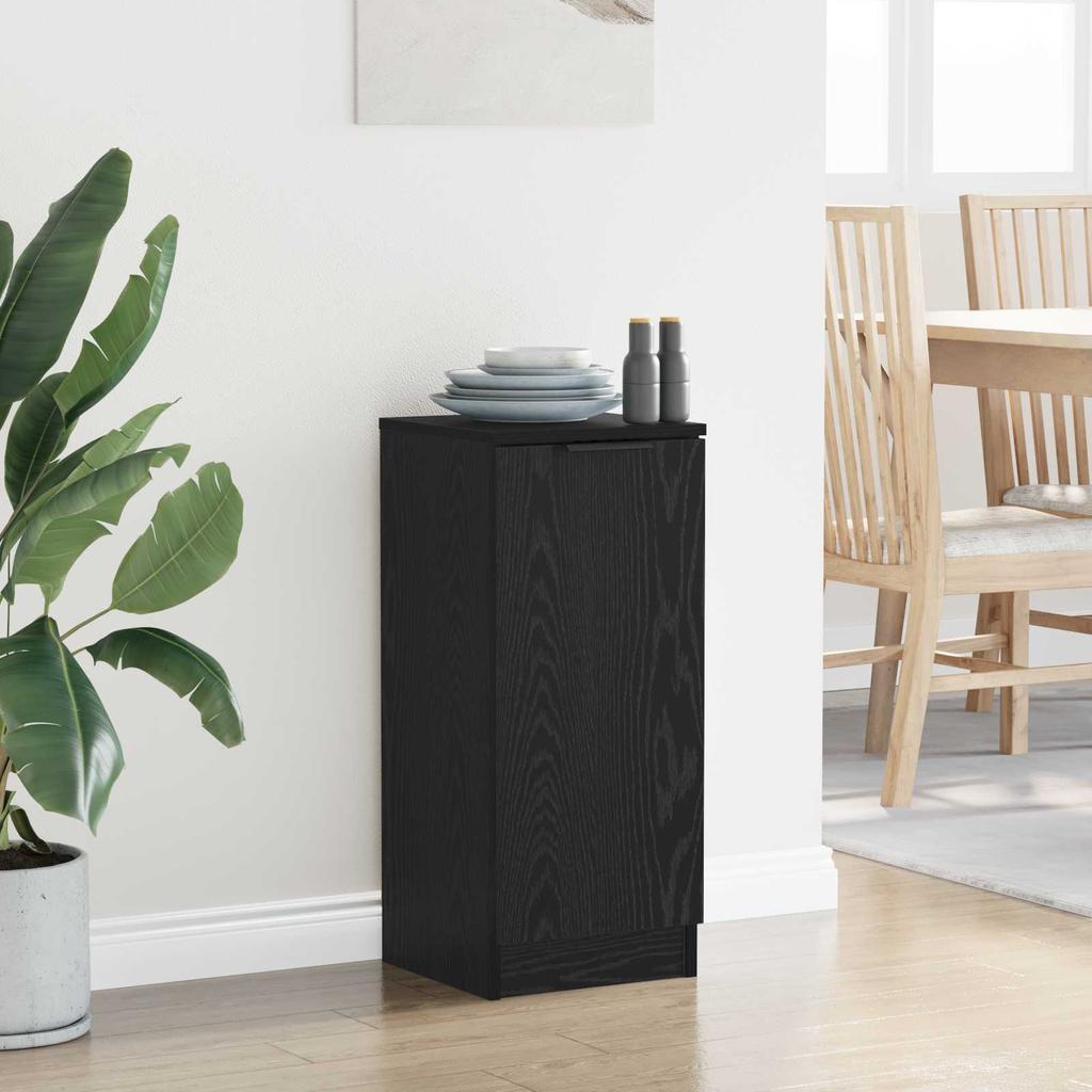 Sideboard In Black Oak Look 30 X 30 X 70 Cm Particleboard