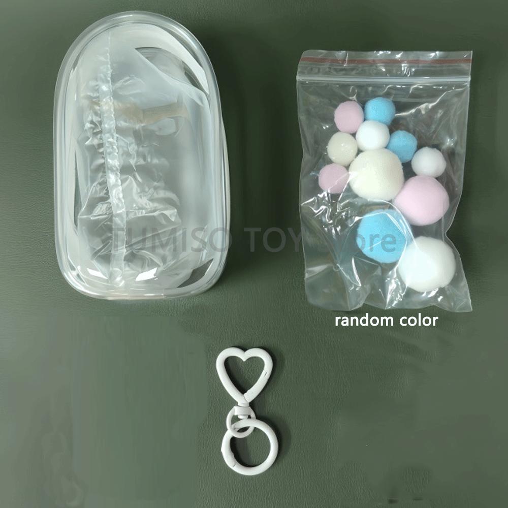 For LABUBU MONSTERS Transparent Colorful Protector Case Doll Accessories Organizer Plush Doll Display Bag Outdoor with Keychain