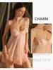 Rose Desire Lace Deep V Plus Size Dress Set with Bow and Removable Bra Pads (P5768)