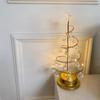 Estilo europeu ferro rotativo luminoso árvore de natal cristal luz noturna presente de natal menina coração castiçal quarto luz decorativa