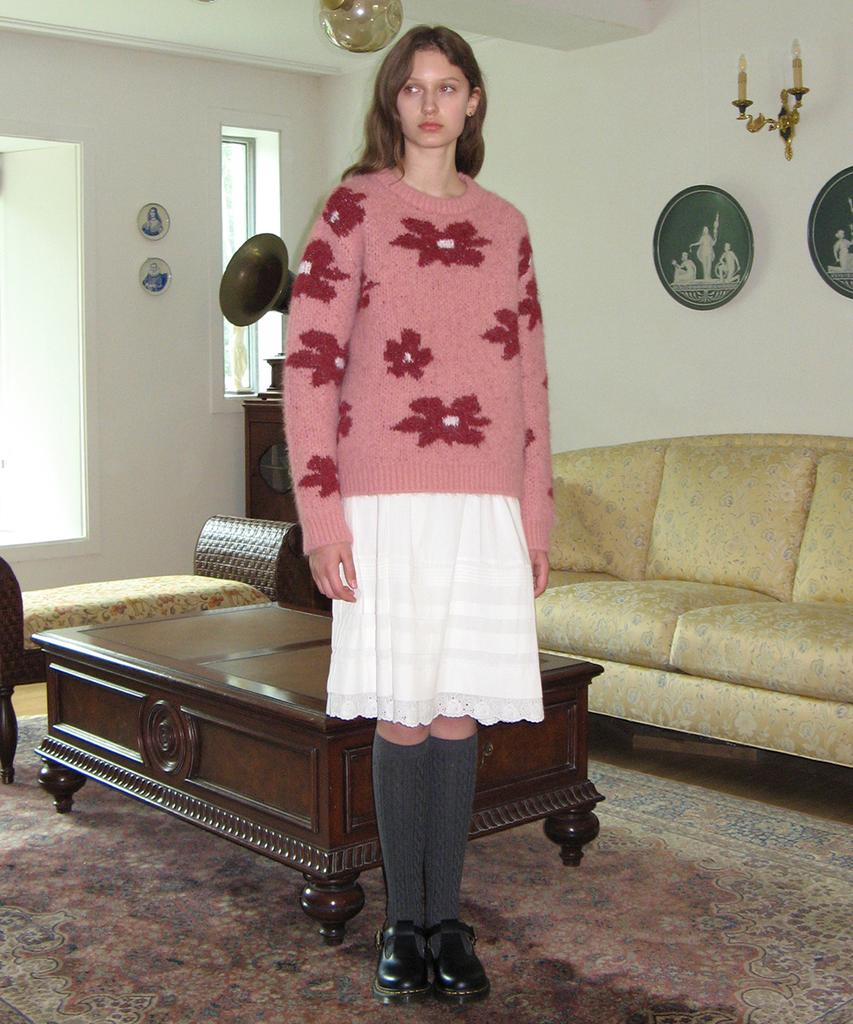 SINOON Flower Pullover Knit (Pink)