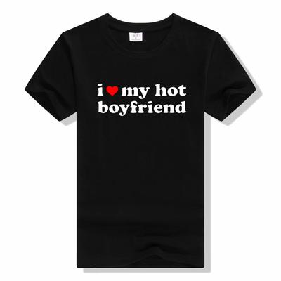 Miluji Srdce Můj Horký Přítel Valentýnský Pár Dárek Unisex Trička vtipná Bavlna Streetwear Tričko s Krátkým Rukávem módní trička