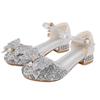 Children's High Heels Little Girls' Sandals Summer New Style Girls' Shoes Soft Sole silver Performance Shoes Girls' Princess Shoes