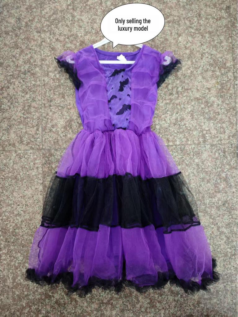 Purple Bat Girl Witch Costume - Children's Halloween Cosplay Outfit