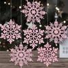12pcs/set DIY Christmas Artificial Snowflake XmasTree Hanging Ornament  Winter Indoor