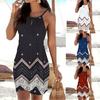 Women's Strappy Floral Print Mini Dress For Summer Stylish Beach Getaways