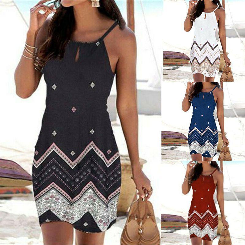Women's Strappy Floral Print Mini Dress For Summer Stylish Beach Getaways