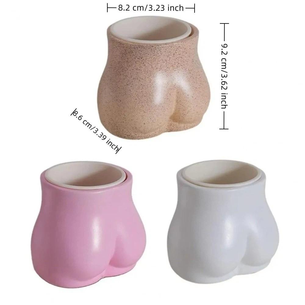 Cute Novelty Butt-shaped Pen Holder Multi-Functional Resin Pen Holder Cartoon Desktop Organizer Student Dorm