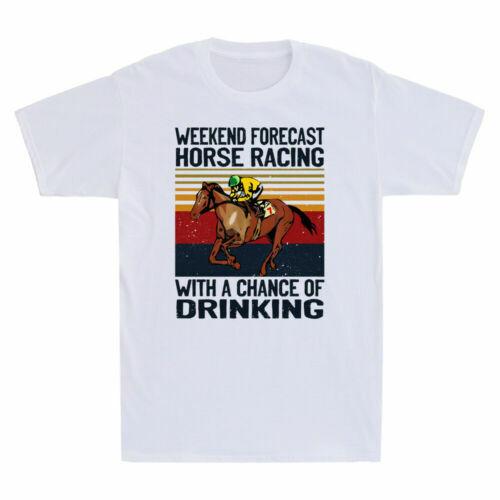 Weekend Forecast Horse Racing With A Chance Of Drinking Vintage Men s T-Shirt M