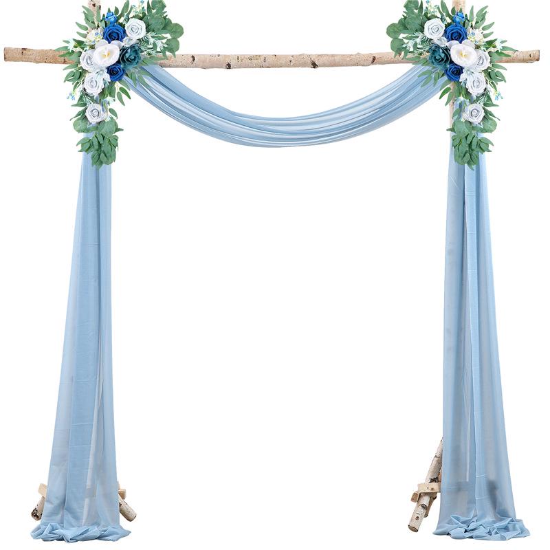 Forest Style Wedding Arch Decoration: Outdoor Lawn Chiffon Gauze Curtains
