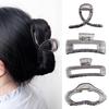 Transparent Gray Large Claw Clip - High-End Korean Hair Accessory for Women's Updos