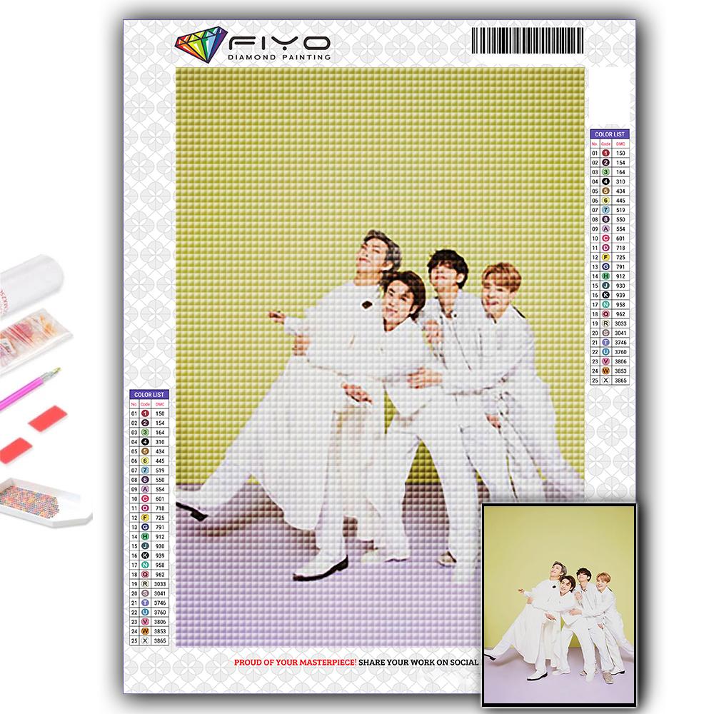 5D DIY Diamond Painting Cross Stitch Korean Boy Group Diamond Embroidery Mosaic Wall Art Home Decoration