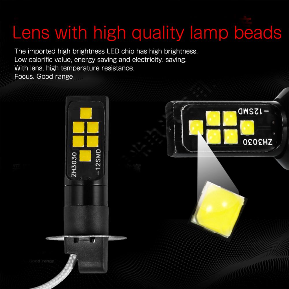 2Pcs Auto H11 LED Nebel Glühbirne 3030 SMD H1 H7 H11 HB3 HB4 Super Helle DRL Fahr Licht auto Lampen 12V