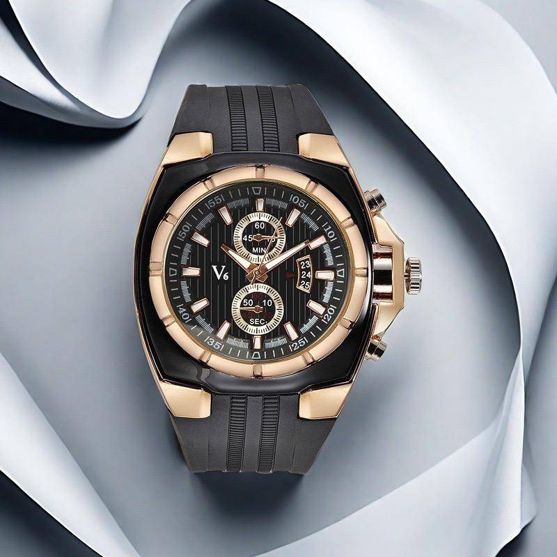 

V6 Роскошный Бренд Армейские Военные Часы Мужские Часы Мода Спортивные Часы Силиконовый Ремешок Мужские Часы Часы Мужские золотой