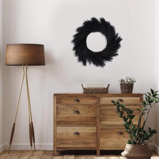 Artificial Pampas Grass Wreath Front Door Wall Mounts DIY Garland