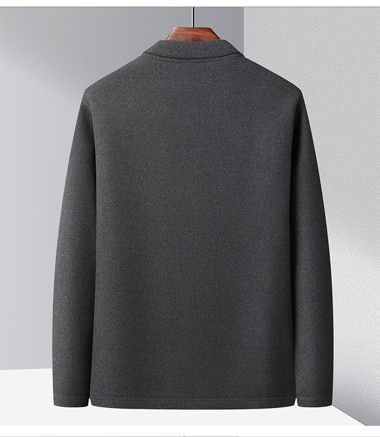 Men's Winter Plus Velvet Cardigan Jacket for Middle-Aged & Elderly - Warm Inner Cotton Layer for Dads