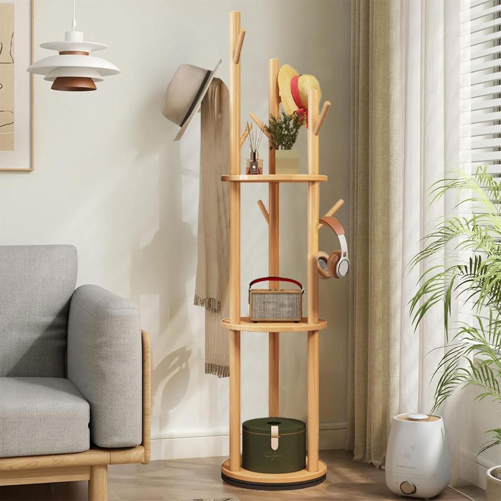 wooden clothes rack with rotating pole 40cm 165cm and a clothes rack Slim, stylish, space-saving hanger, diameter, height, stand.