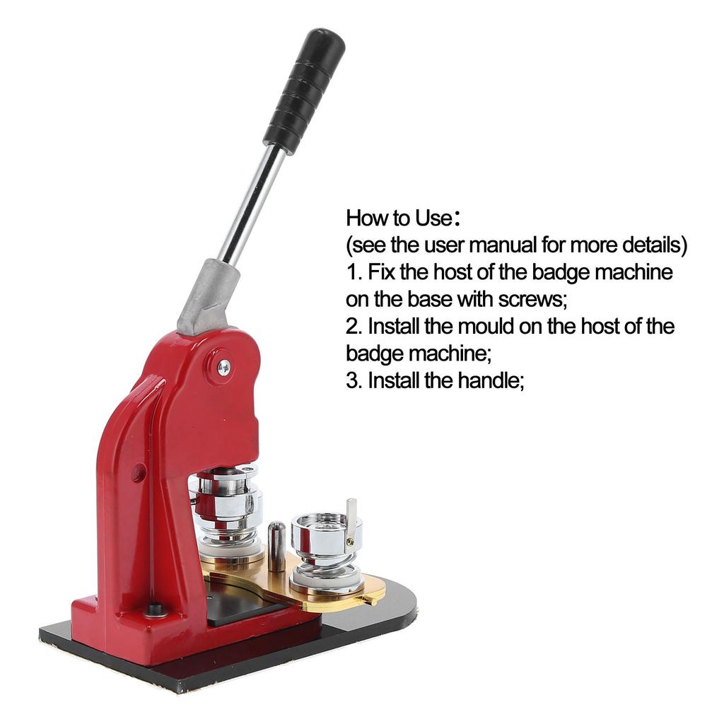 Button Maker Badge Making Press Pressing Machine 25mm with 1000 Buttons for Household Button Making Press Machine