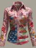 Women's Spring 2026 3D Retro Pattern Print Shirt